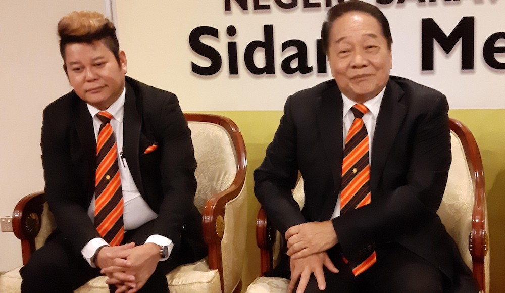 Parti Sarawak Bersatu (PSB) Datuk Seri Wong Soon Koh (right) speaks to reporters in Kuching November 4, 2019. u00e2u20acu201d Picture by Sulok Tawie