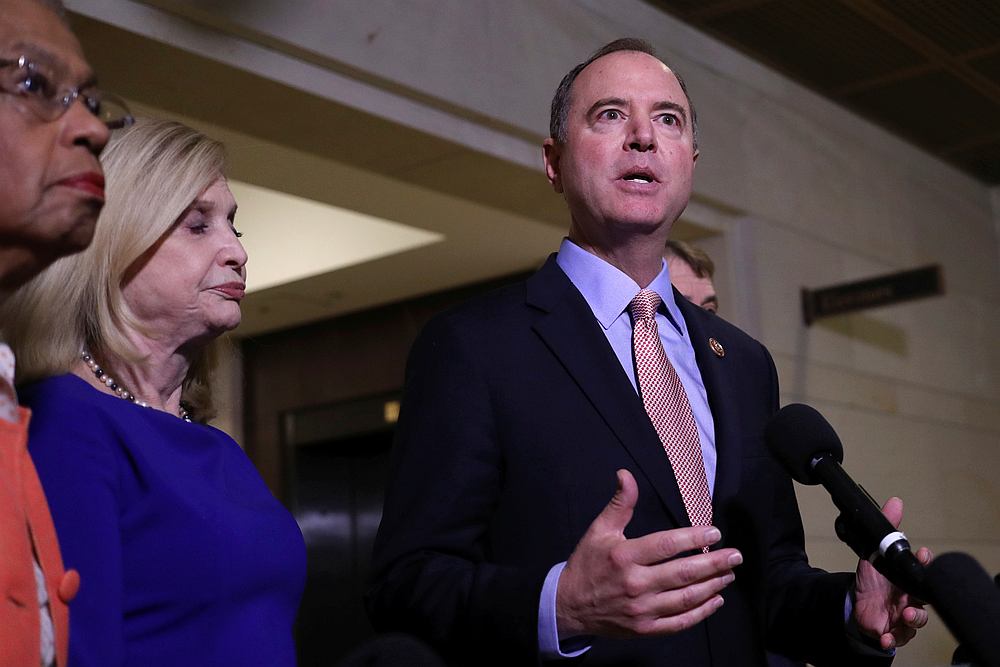 US House of Representatives Intelligence Committee Chairman Adam Schiff  speaks to reporters on Capitol Hill in Washington November 6, 2019. u00e2u20acu201d Reuters pic 