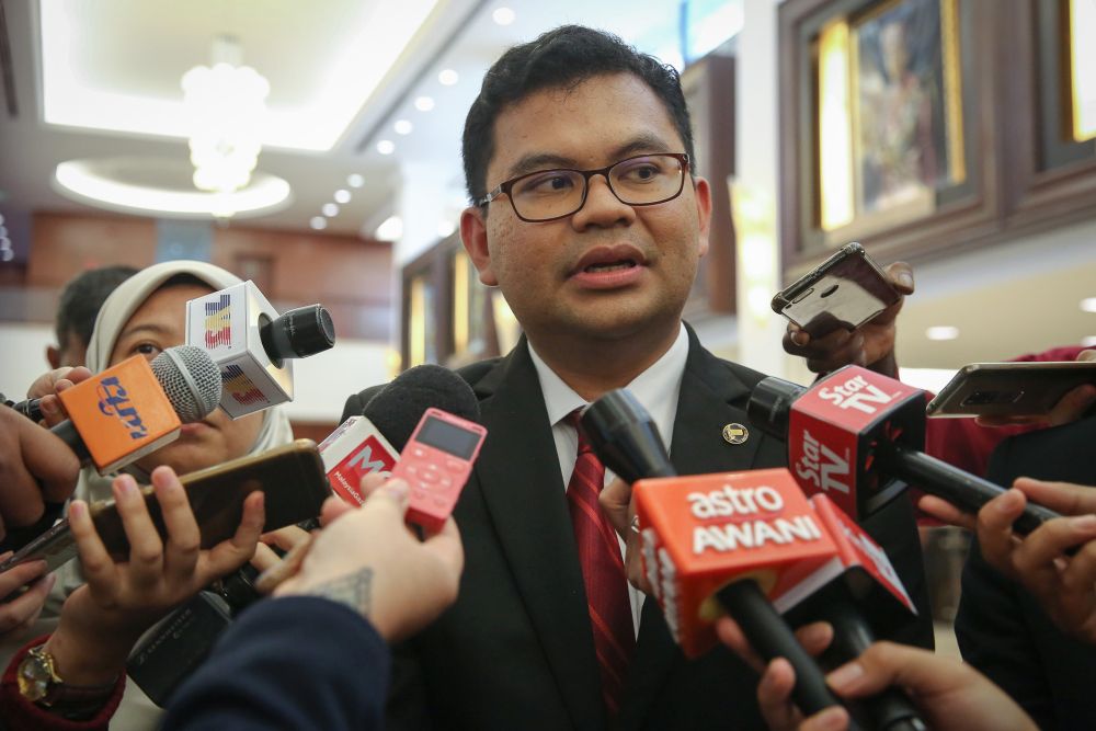 PKR Youth chief Akmal Nasrullah Mohd Nasir speaks to reporters at Parliament in Kuala Lumpur November 28, 2019. u00e2u20acu2022 Picture by Yusof Mat Isa