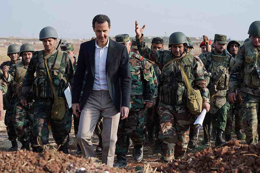 Syrian President Bashar al Assad visits Syrian army troops in war-torn northwestern Idlib province October 22, 2019. u00e2u20acu201d Sana handout via Reuters