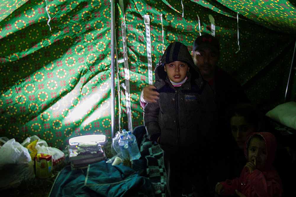 A boy cries inside a tent in a makeshift camp in Thumane, after an earthquake shook Albania November 26, 2019. u00e2u20acu201d Reuters pic