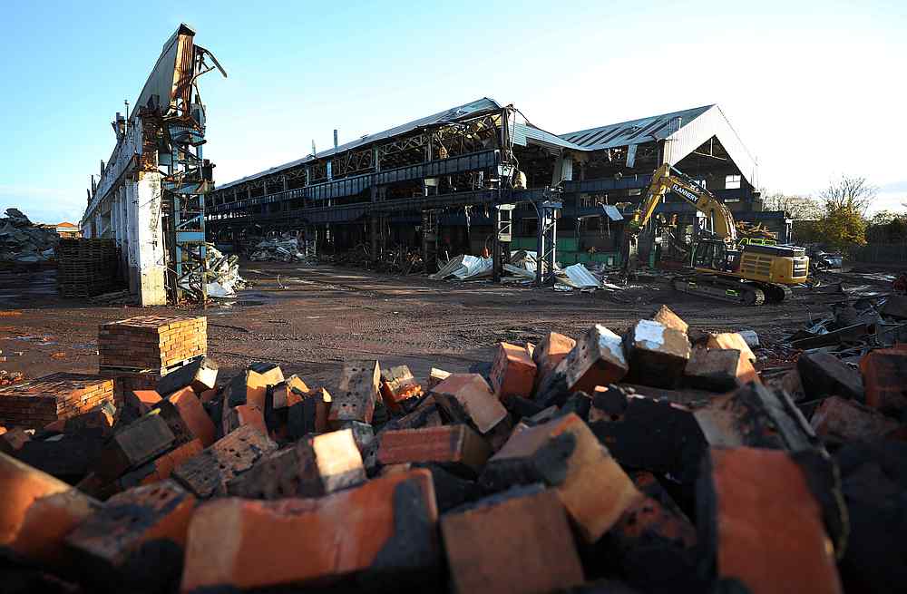 Demolition work is seen on former railway engineering buildings to make way for housing in Crewe, Britain November 13, 2019. u00e2u20acu201d Reuters pic