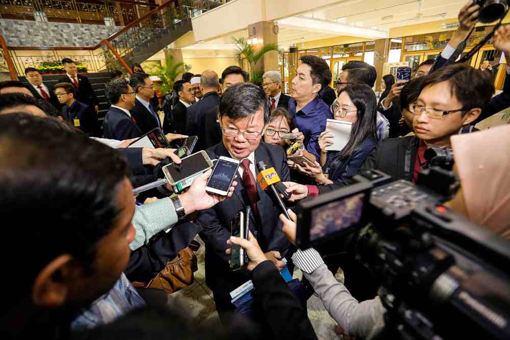 Penang Chief Minister Chow Kon Yeow speaks to reporters at Dewan Sri Pinang in George Town November 1, 2019. u00e2u20acu2022 Picture by Sayuti Zainudin