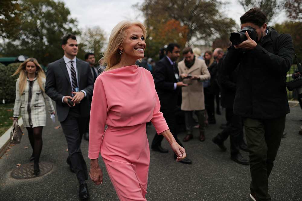 White House counselor Kellyanne Conway departs after speaking to reporters on the driveway at the White House in Washington November 7, 2019. u00e2u20acu201d Reuters pic