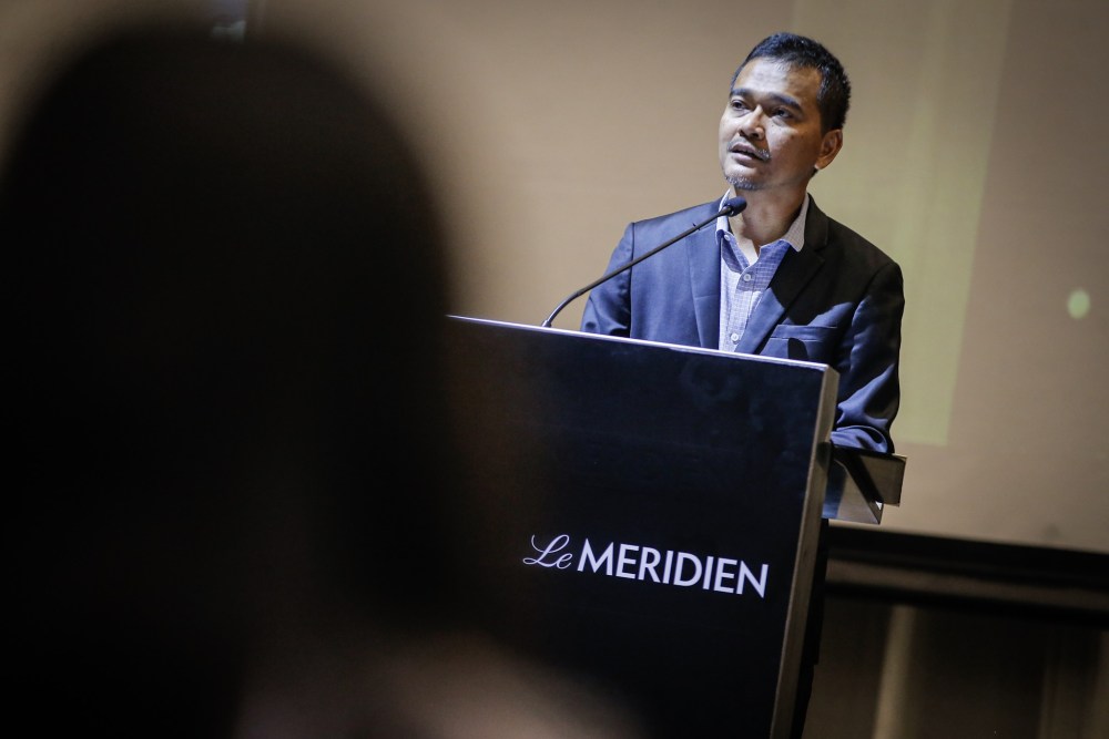 Deputy secretary general for the Ministry of Science Technology Environment and Climate Change Dr Mohd Nor Azman Hassan speaks during the Cradle Startup Awards and Media Appreciation Night in Kuala Lumpur November 21, 2019. u00e2u20acu2022 Picture by Hari Anggara