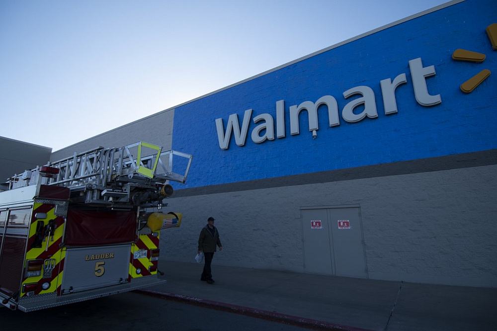 A fire truck sits outside as shoppers continue to enter the store after a shooting in a Walmart parking lot in Duncan, Oklahoma November 18, 2019. u00e2u20acu201d AFP pic