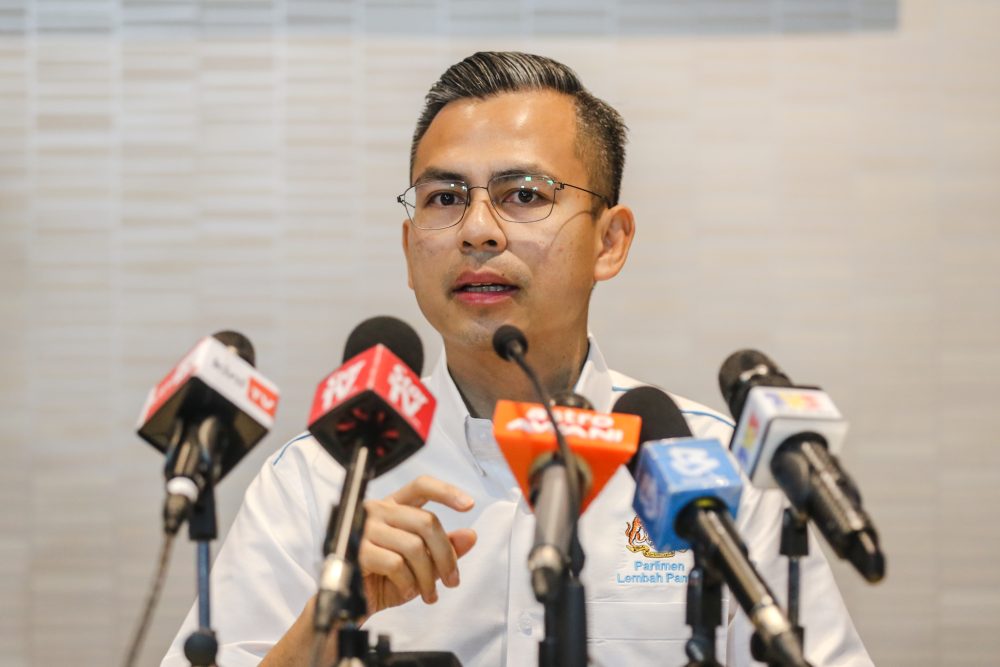 PKR communications director Fahmi Fadzil speaks during a press conference at the partyu00e2u20acu2122s headquarters in Petaling Jaya November 29, 2019. u00e2u20acu2022 Picture by Firdaus Latif 