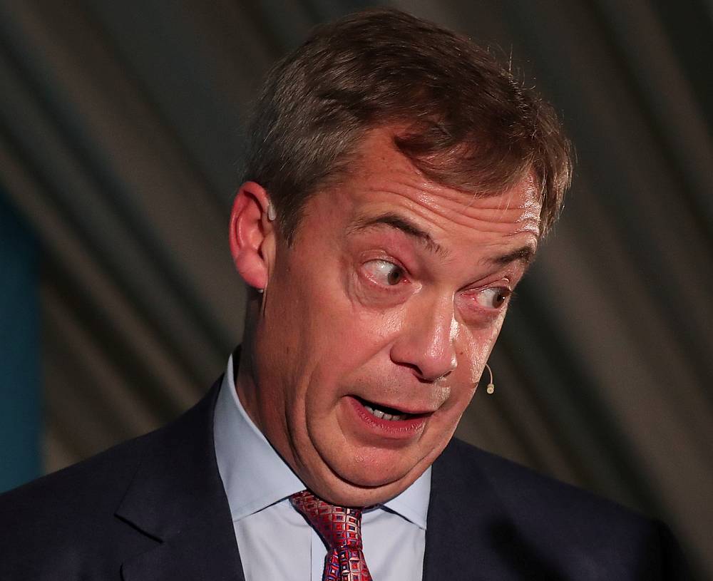 Brexit Party leader Nigel Farage speaks during a general election campaign event in Sedgefield, Britain November 11, 2019. u00e2u20acu201d Reuters pic