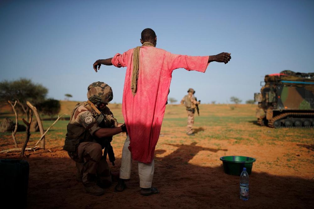 File picture shows French soldier of the 2nd Foreign Engineer Regiment searching a man during an area control operation in the Gourma region during Operation Barkhane in Ndaki, Mali, July 27, 2019. u00e2u20acu201d Reuters pic