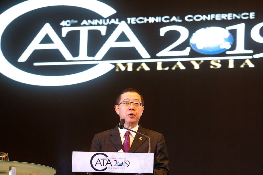 Finance Minister Lim Guan Eng delivers his speech during  the 40th CATA Annual Technical Conference 2019 at the St Giles Wembley Hotel, George Town November 11, 2019. u00e2u20acu201d Picture by Sayuti Zainudin