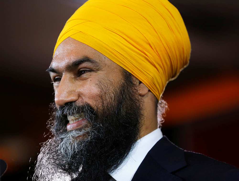 New Democratic Party leader Jagmeet Singh smiles as he speaks to supporters after being re-elected in Burnaby South, British Columbia, Canada October 21, 2019. u00e2u20acu201d Reuters pic