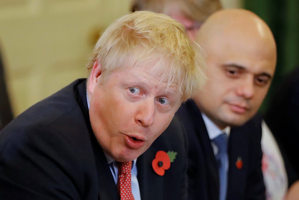 Britain's Prime Minister Boris Johnson holds a meeting of the cabinet inside number 10 Downing Street in central London November 5, 2019. u00e2u20acu201d Tolga Akmen/Pool pic via Reuters 