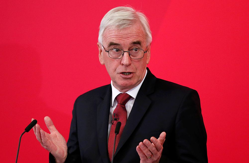Britain's opposition Labour Party Shadow Chancellor John McDonnell speaks during a general election campaign in Lancaster November 15, 2019. u00e2u20acu201d Reuters pic