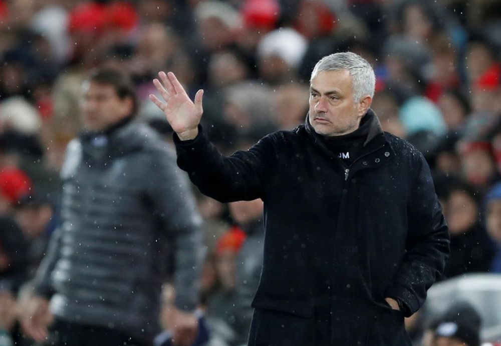 Football - Premier League - Liverpool v Manchester United - Manchester United manager Jose Mourinho gestures during their Premier League match against Liverpool at Anfield, December 16, 2018. u00e2u20acu201d Action Images via Reuters