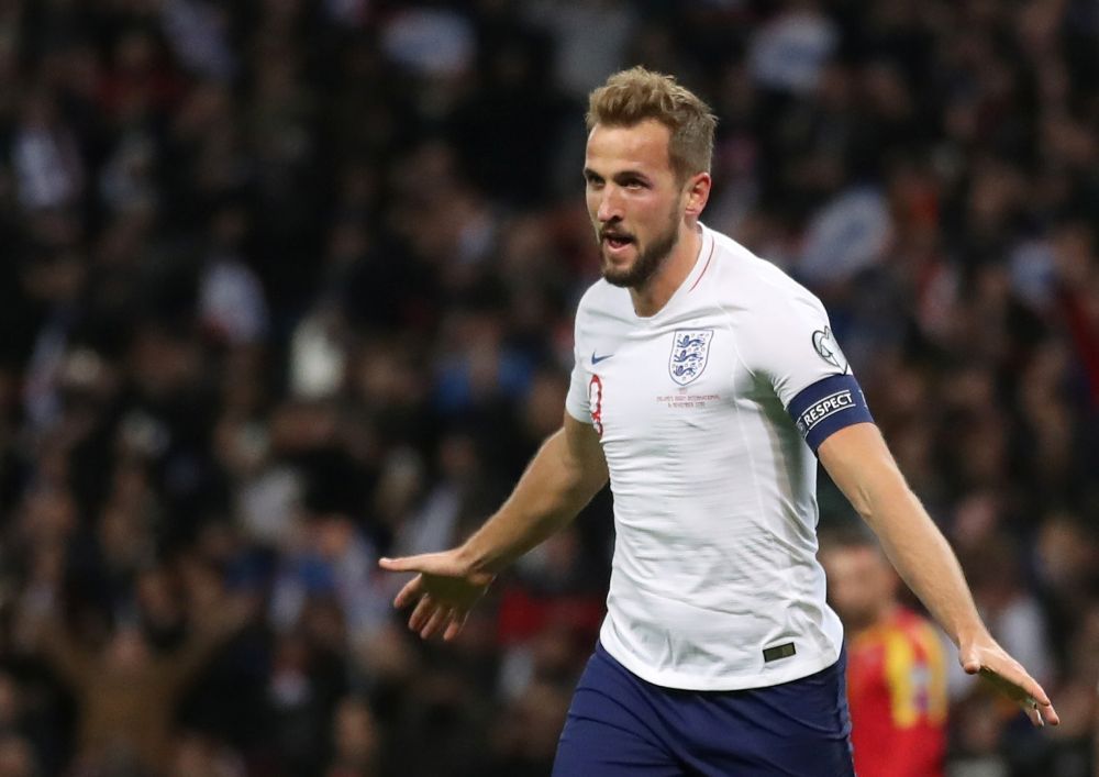 England's Harry Kane celebrates scoring their second goal against Montenegro. u00e2u20acu201d Reuters pic