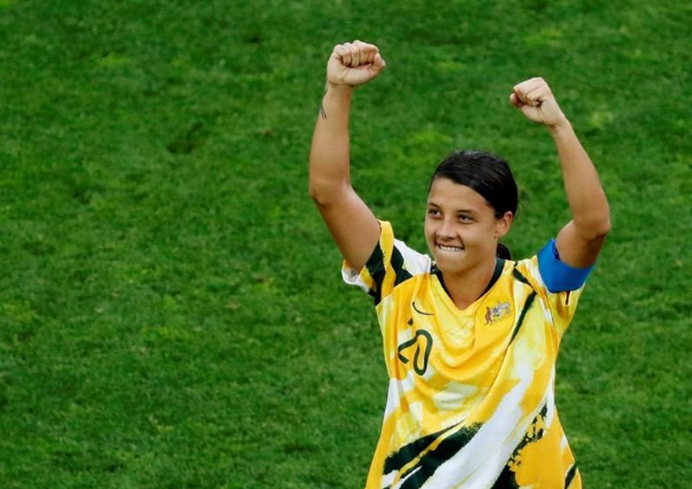 Australiau00e2u20acu2122s Sam Kerr celebrates after their Womenu00e2u20acu2122s World Cup Group C match vs Brazil in Stade de La Mosson, Montpellier, France, June 13, 2019. u00e2u20acu201d Reuters pic