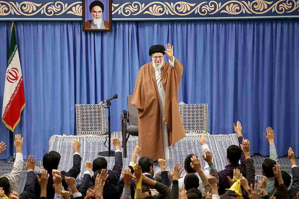 Iranian Supreme Leader Ayatollah Ali Khamenei meets with a group of school and university students in Tehran, Iran, November 3, 2019. u00e2u20acu201d Official Khamenei website handout via Reuters
