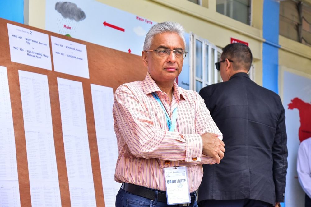Mauritiusu00e2u20acu2122s Prime Minister Pravind Jugnauth of Militant Socialist Movement (MSM) party observes a polling station for the Parliamentary election at Soopaya Soobiah Government School in Reduit, Mauritus, Nov 7, 2019. u00e2u20acu201d Lu00e2u20acu2122Express Maurice / AFP pic
