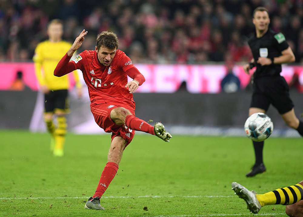 Bayern Munich's Thomas Muller in Bundesliga action with Borussia Dortmund at the Allianz Arena, Munich November 9, 2019. u00e2u20acu201d Reuters pic