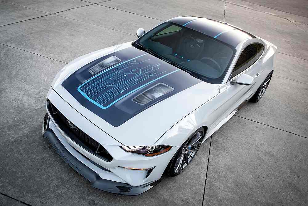The aggressive looks of the all-electric concept Ford Mustang Lithium. u00e2u20acu201d Picture courtesy of Ford via AFP