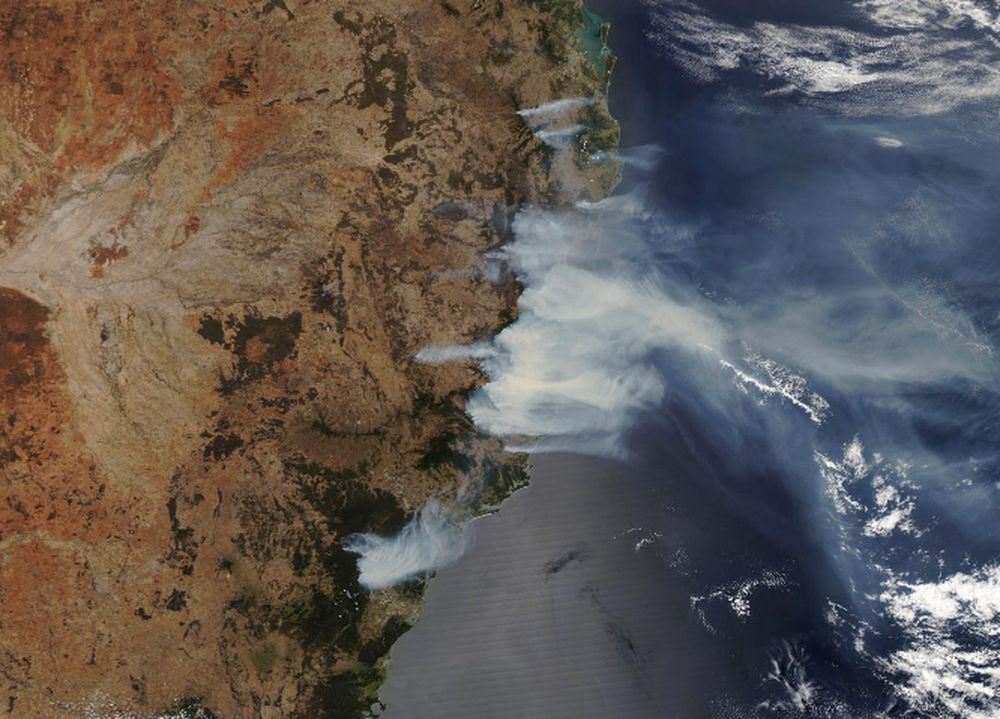 Overview of wildfires in New South Wales, Australia November 14, 2019. u00e2u20acu201d Satellite image by Maxar Technologies via Reuters