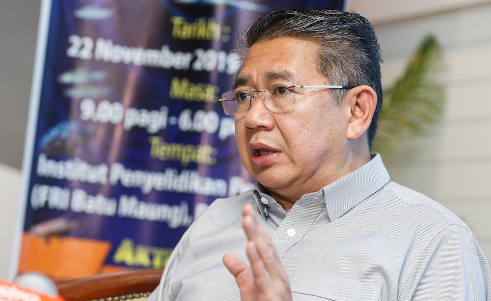 Agriculture and Agro-based Industry Minister Datuk Seri Salahuddin Ayub speaks to the press after attending the Department of Fisheriesu00e2u20acu2122 125th anniversary celebrations in Batu Maung November 22, 2019. u00e2u20acu201d Picture by Sayuti Zainudin