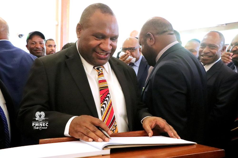 File picture shows James Marape at Government House after arriving to be sworn in as the new prime minister in Port Moresby, Papua New Guinea, May 30, 2019. u00e2u20acu201d Papua New Guinea Prime Ministeru00e2u20acu2122s Office/Handout pic via Reuters