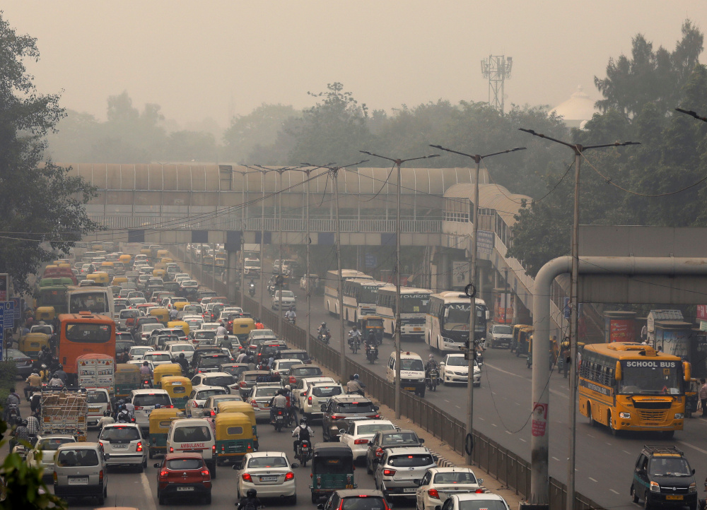 Vehicles drive through smog in New Delhi October 30, 2019. u00e2u20acu201d Reuters pic