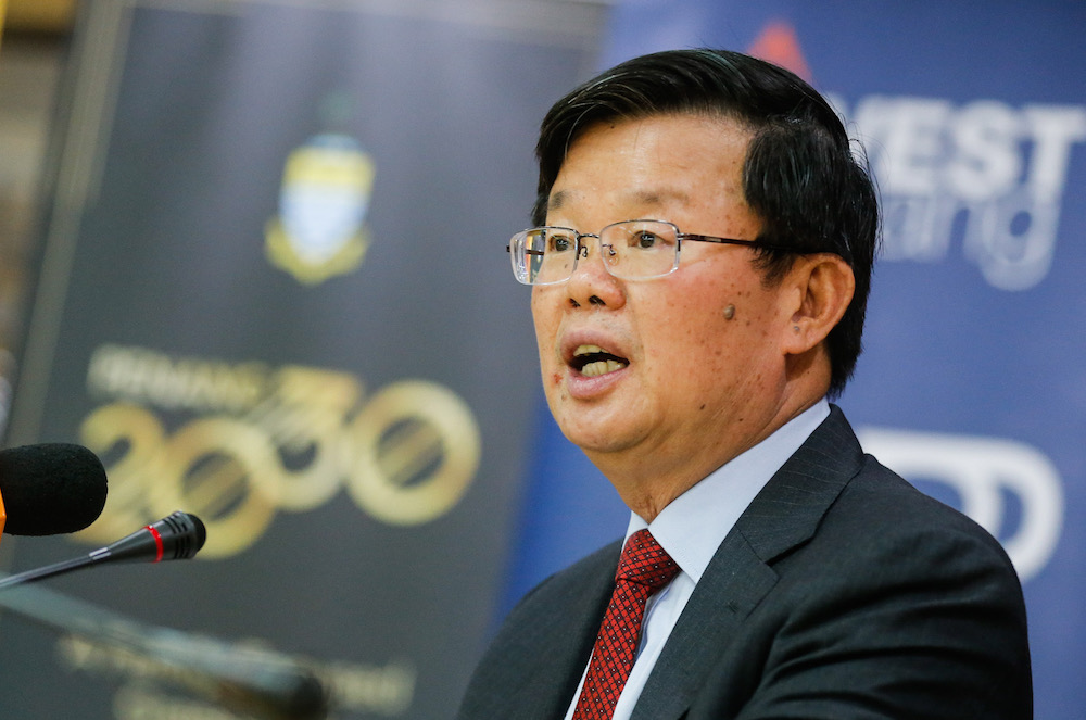 Penang Chief Minister Chow Kon Yeow speaks to the press during the Strategic Investment announcement in George Town November 19, 2019. 