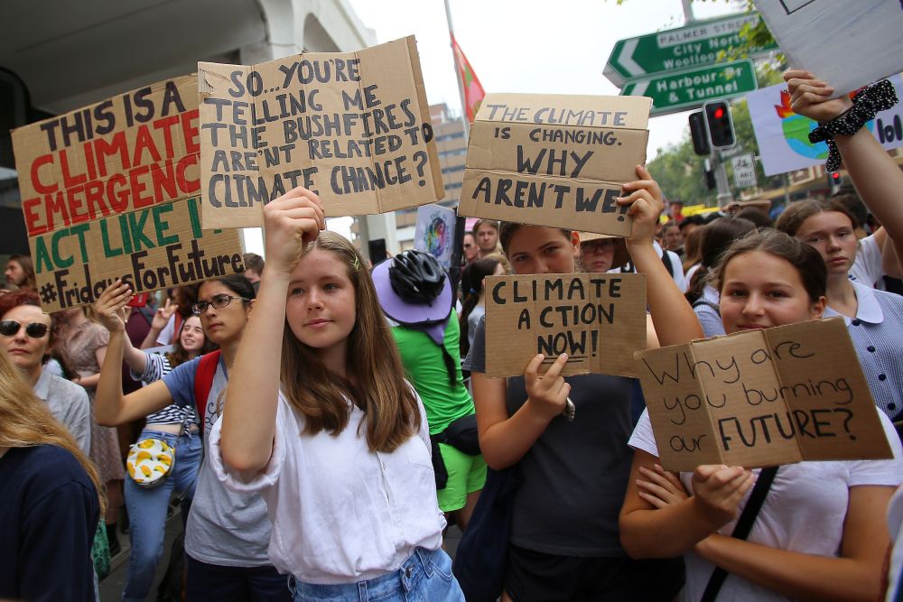 Student activists from School Strike for Climate Australia (SS4C) hold a 'Solidarity Sit-down' outside of the office of the Liberal Party of Australia in Sydney November 29, 2019. u00e2u20acu201d Reuters pic