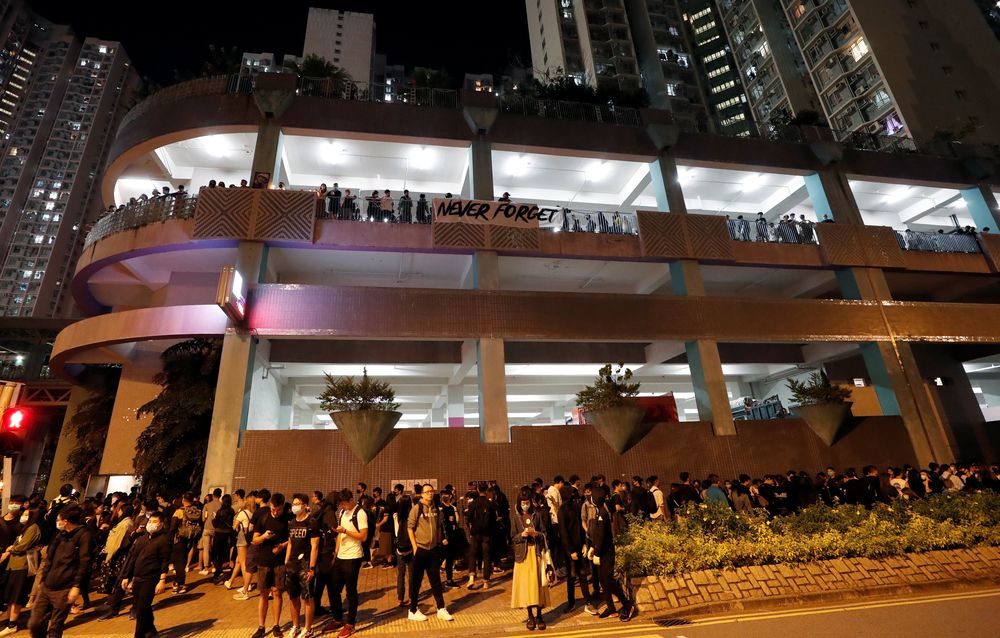 People gather, paying tribute to Chow Tsz-lok, 22, a university student who died after he fell during a protest in Hong Kong, China, November 8, 2019. u00e2u20acu201d Reuters pic