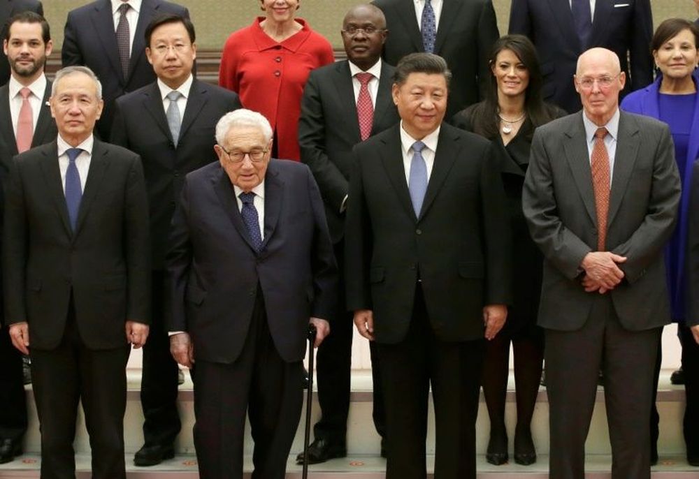 Chinau00e2u20acu2122s President Xi Jinping met former US secretary of state Henry Kissinger and former US treasury secretary Henry Paulson among others at Beijingu00e2u20acu2122s Great Hall of the People. u00e2u20acu201d AFP pic