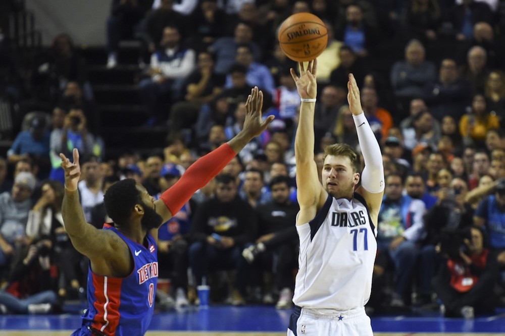 Dallas Mavericksu00e2u20acu2122 point guard Luka Doncic tries to score during their NBA Global Games match against the Detroit Pistons at the Mexico City Arena in Mexico City December 12, 2019. u00e2u20acu201d AFP pic