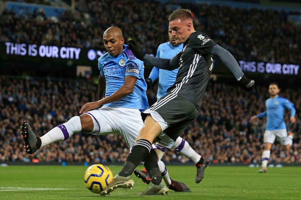 Leicester Cityu00e2u20acu2122s Jamie Vardy is seen during the Premier League match with Manchester City at the Etihad Stadium in Manchester December 21, 2019. u00e2u20acu201d AFP pic