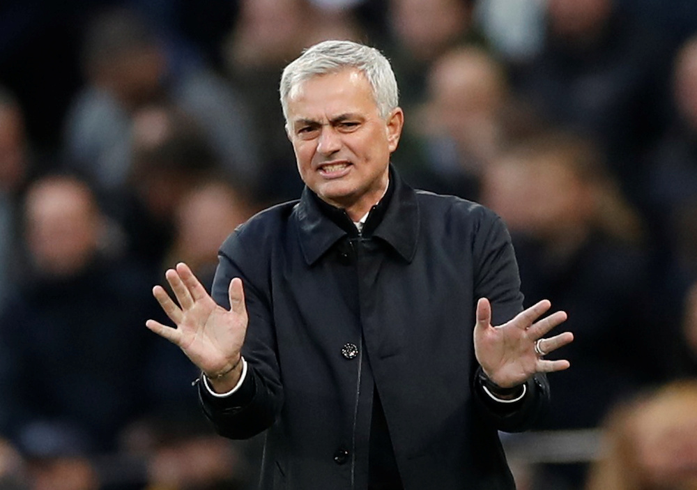 Tottenham Hotspur manager Jose Mourinho reacts during the match at Tottenham Hotspur Stadium, London November 30, 2019. u00e2u20acu201d Reuters pic 