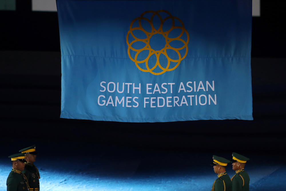 The official flag of South-east Asian Games Federation is raised during the opening ceremony in Bocaue, Philippines November 30, 2019. u00e2u20acu201d Reuters pic