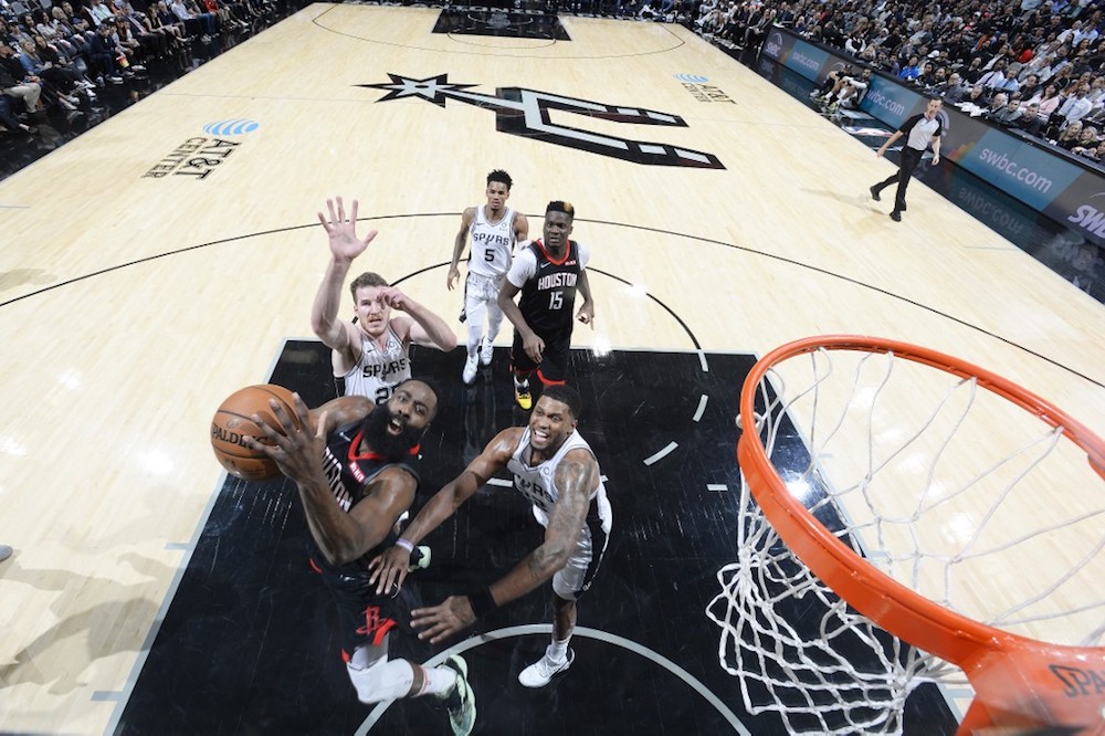 James Harden of the Houston Rockets shoots the ball against the San Antonio Spurs at the AT&T Centre in San Antonio, Texas December 3, 2019. u00e2u20acu201d AFP pic
