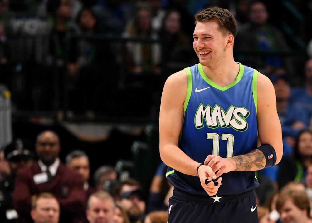 Luka Doncic of the Dallas Mavericks smiles during the game against the New Orleans Pelicans at the American Airlines Centre in Dallas December 7, 2019. u00e2u20acu201d AFP pic