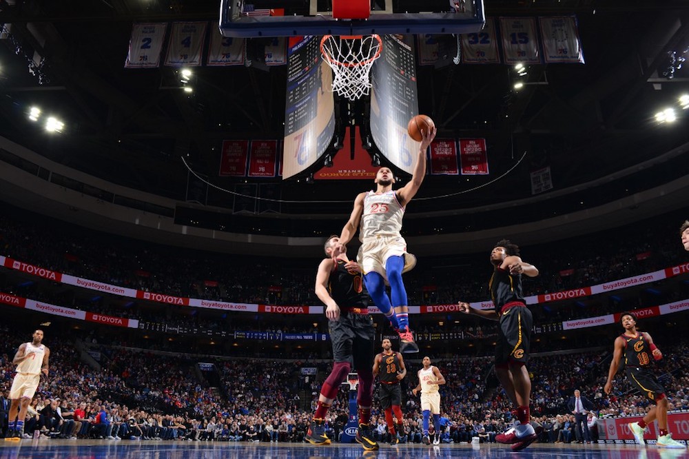 Ben Simmons of the Philadelphia 76ers shoots the ball against the Cleveland Cavaliers at the Wells Fargo Centre in Philadelphia, Pennsylvania December 7, 2019. u00e2u20acu201d AFP pic
