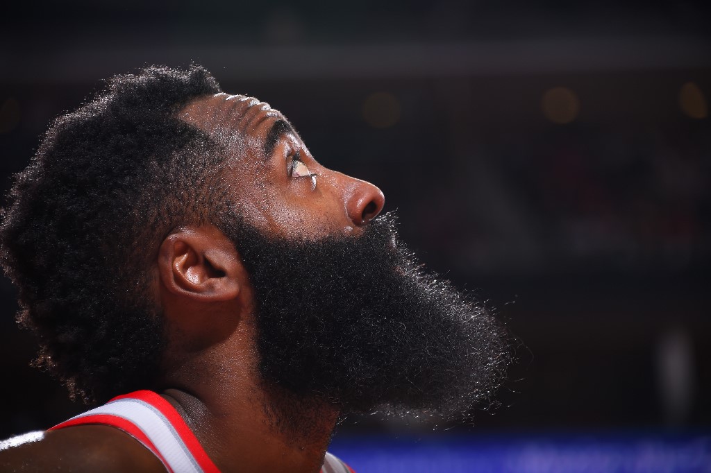 James Harden of the Houston Rockets looks on during the game against the Phoenix Suns at the Toyota Centre in Houston, Texas December 7, 2019. u00e2u20acu201d AFP pic
