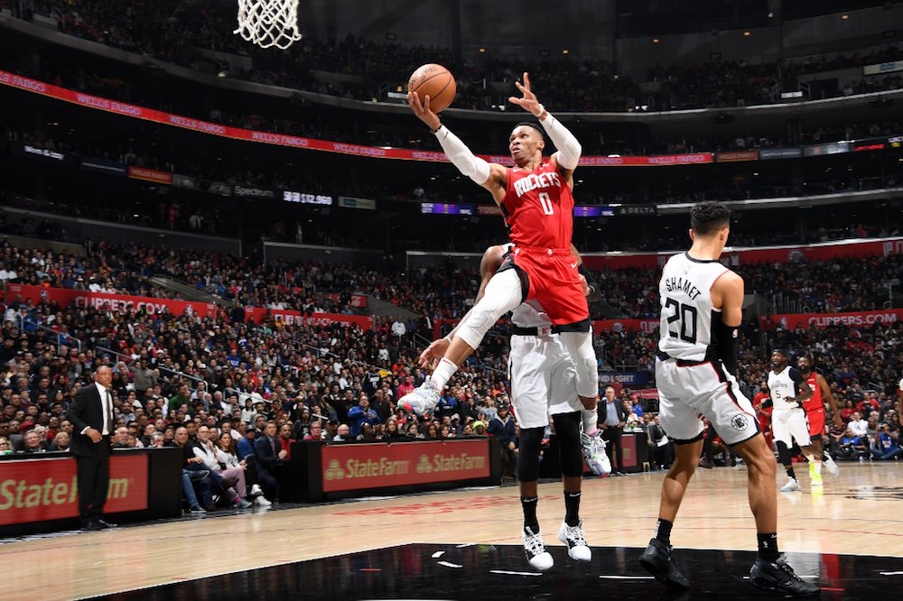 Russell Westbrook of the Houston Rockets drives to the basket against the LA Clippers at Staples Centre in Los Angeles December 19, 2019. u00e2u20acu201d AFP pic