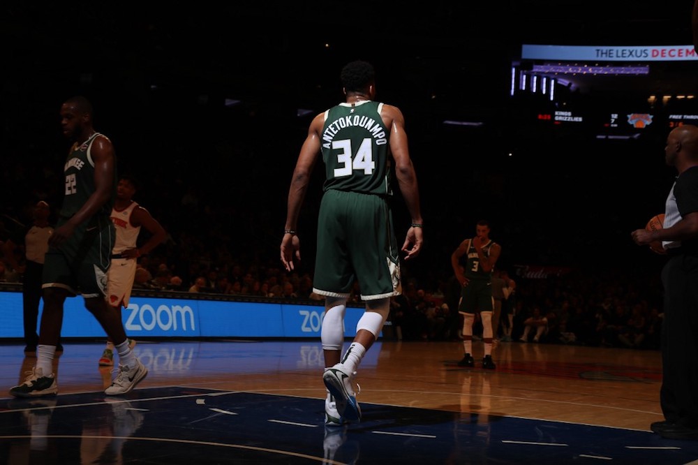 Giannis Antetokounmpo of the Milwaukee Bucks looks on during the game against the New York Knicks at Madison Square Garden in New York December 21, 2019. u00e2u20acu201d AFP pic