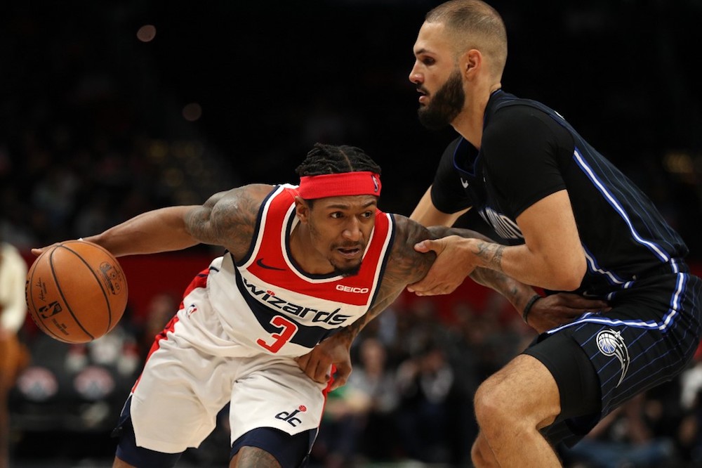 Bradley Beal of the Washington Wizards dribbles past Evan Fournier of the Orlando Magic during the second half at Capital One Arena in Washington December 3, 2019. u00e2u20acu201d AFP pic