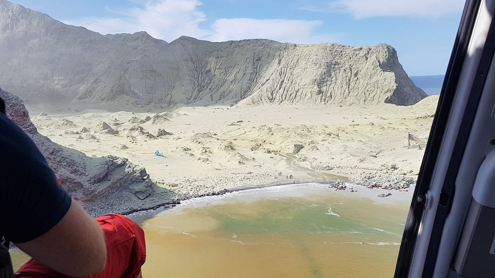 A view of White Island after a volcanic eruption December 9, 2019, in this picture obtained from social media. u00e2u20acu201d Auckland Rescue Helicopter Trust handout via Reuters