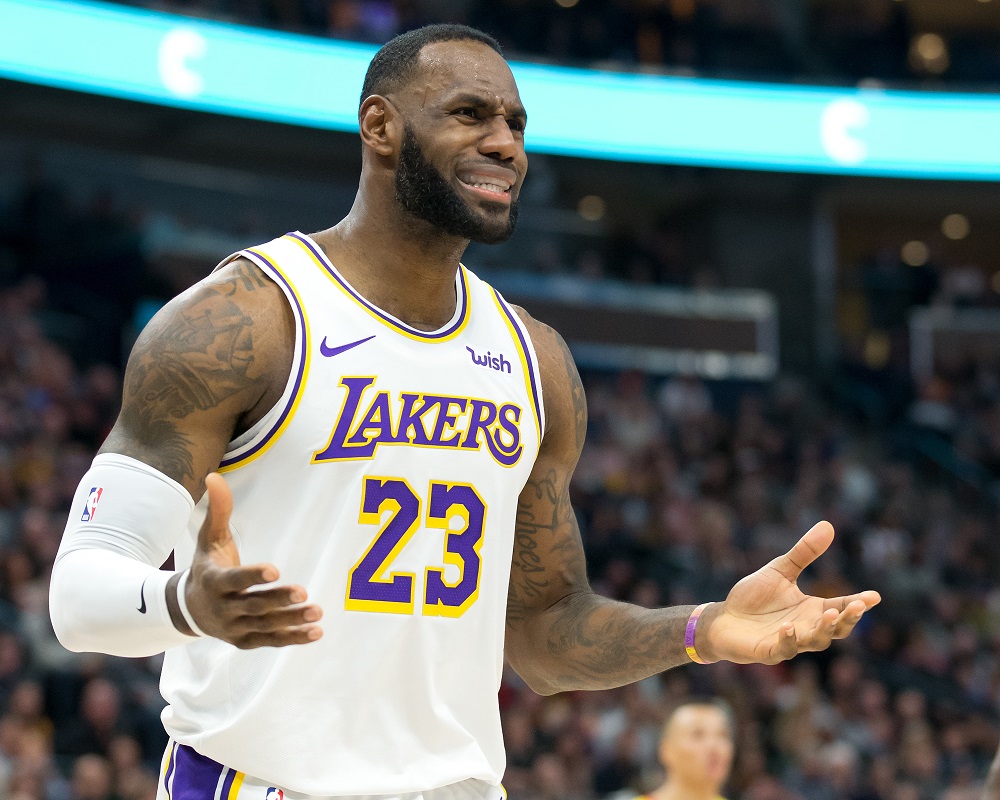 Los Angeles Lakers forward LeBron James (23) reacts during the first half against the Utah Jazz at Vivint Smart Home Arena in Salt Lake City December 4, 2019. u00e2u20acu201d Picture by Russ Isabella-USA TODAY Sports via Reuters