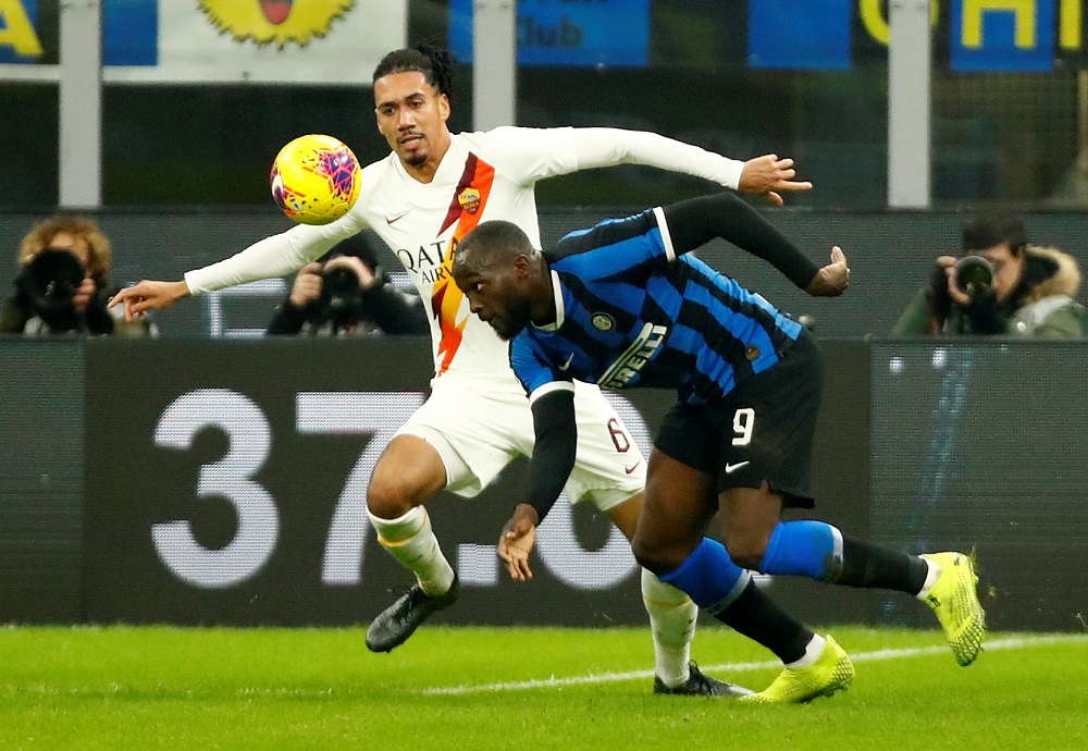 Inter Milan's Romelu Lukaku in action with AS Roma's Chris Smalling at the San Siru stadium in Milan December 6, 2019. u00e2u20acu201d Reuters pic