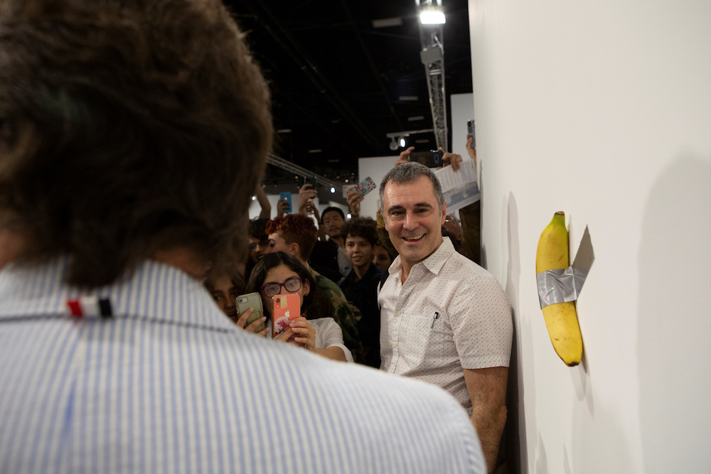 A banana attached with duct-tape is seen as it replaces the artwork u00e2u20acu02dcComedianu00e2u20acu2122 by the artist Maurizio Cattelan, which was eaten by David Datuna, in Miami Beach, Florida, December 7, 2019. u00e2u20acu201d Reuters pic