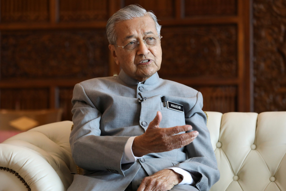 Malaysiau00e2u20acu2122s Prime Minister Tun Dr Mahathir Mohamad speaks during an interview with Reuters in Putrajaya December 10, 2019. u00e2u20acu201d Reuters pic