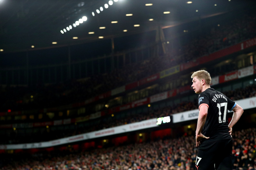 Manchester Cityu00e2u20acu2122s Kevin De Bruyne is seen during the Premier League match with Arsenal at Emirates Stadium in London December 15, 2019. u00e2u20acu201d Reuters pic