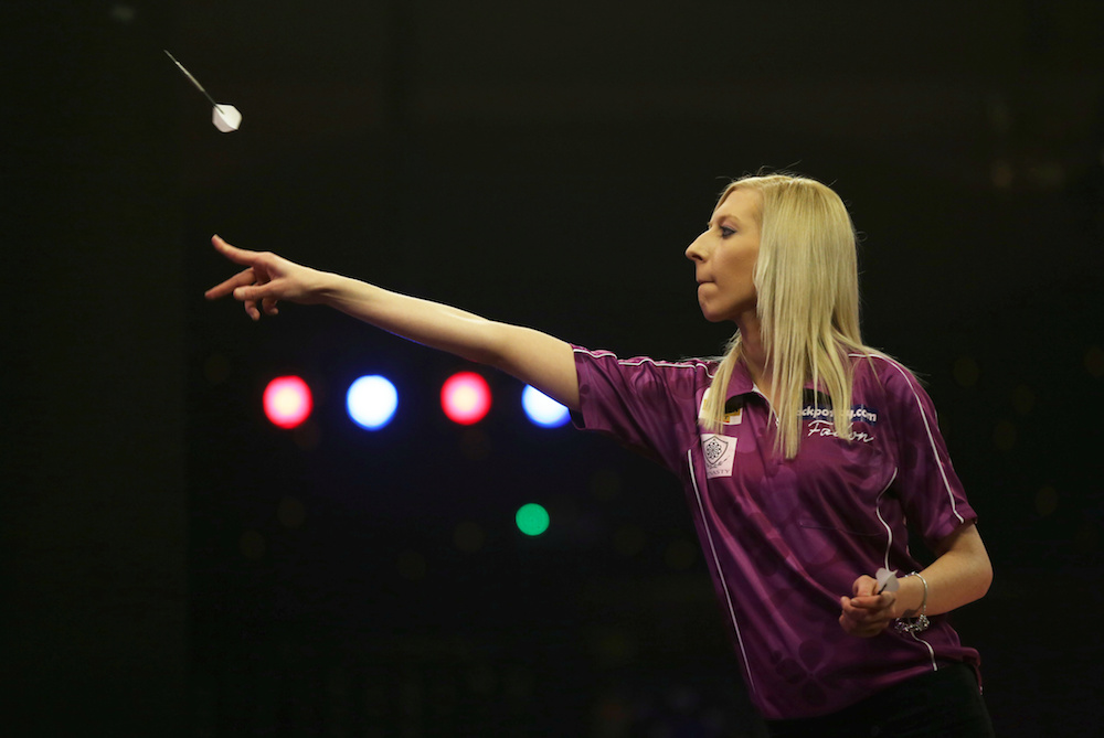 Englandu00e2u20acu2122s Fallon Sherrock in action during the first round of the 2016 World Professional Darts Championships at Lakeside Country Club in Frimley Green, Surrey January 3, 2019. u00e2u20acu201d Action Images pic via Reuters